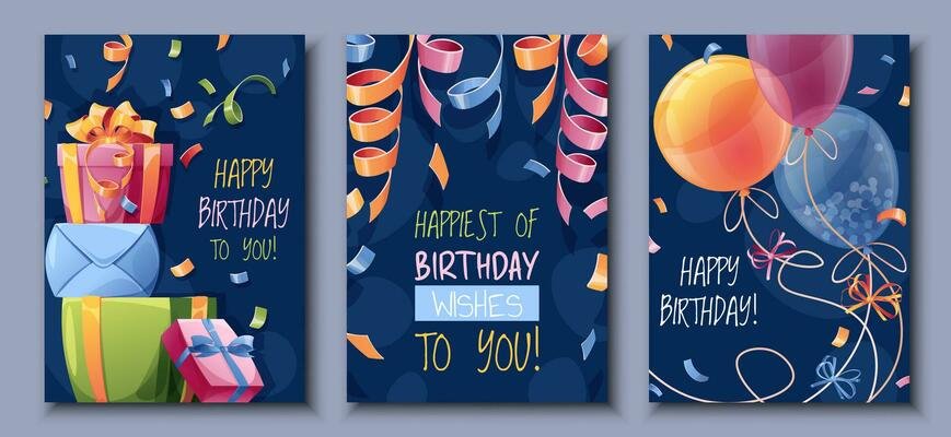 set-birthday-greeting-card-design-banner-flyer-template-with-colorful-balloons-a-bunch-of-gifts-confetti-and-serpentine-happy-birthday-invitation-design-for-holiday-anniversary-party-vector
