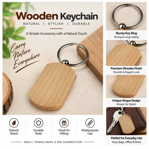 Bamboo Keychain with company logo, Bangalore