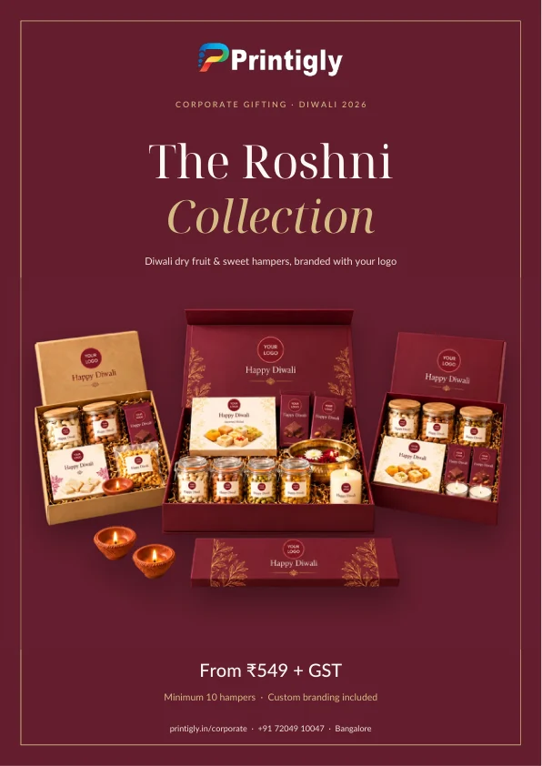 Printigly Diwali 2026 Premium Catalogue cover — The Roshni Collection