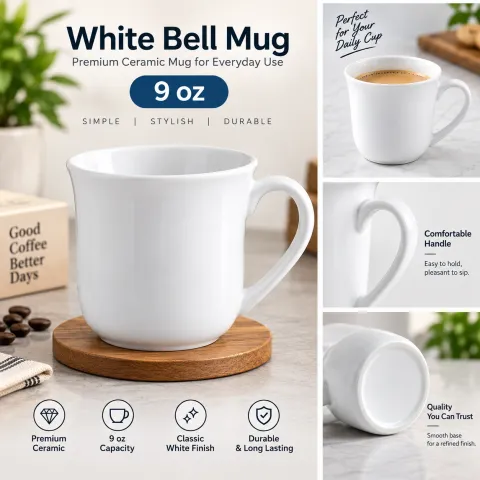 Mug (9 oz White Bell Mug)