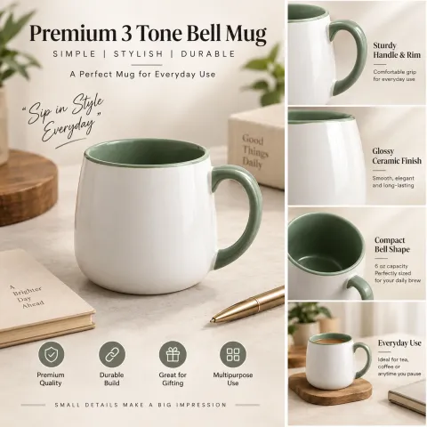 Mug (3 Tone Bell Mug 6 oz)