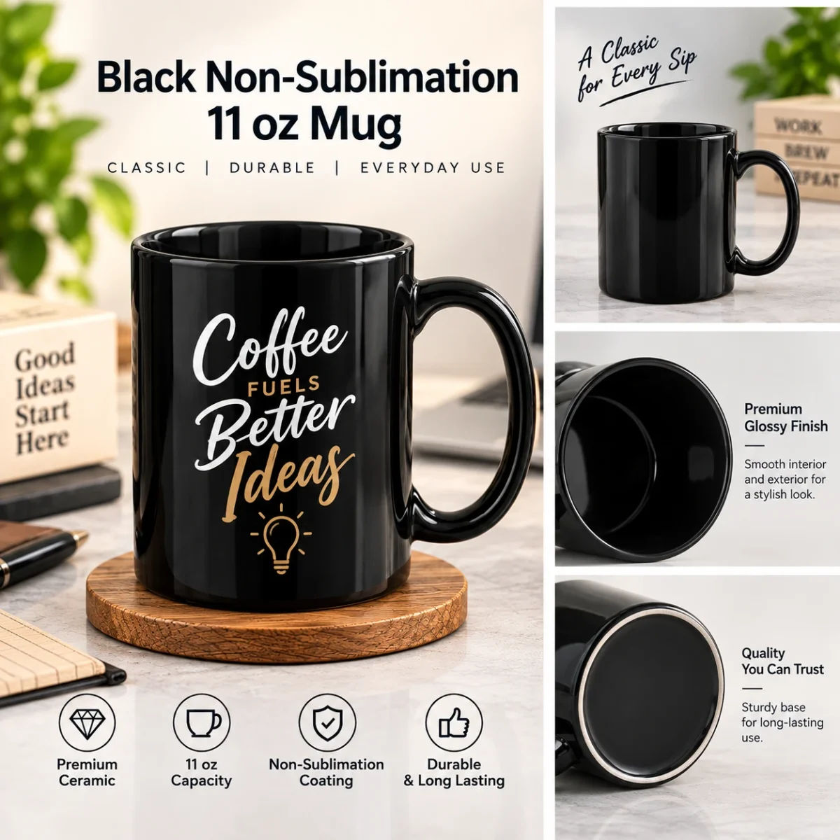Mug (Black Non-Sublimation 11 oz Mug)