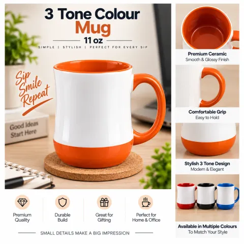 Mug (3 Tone Colour 11 oz)