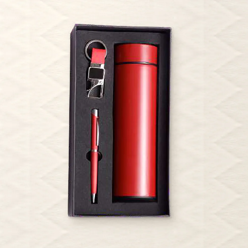 Corporate Gift Set — Bottle + Pen + Keychain, Red (PIX-CS-3502)