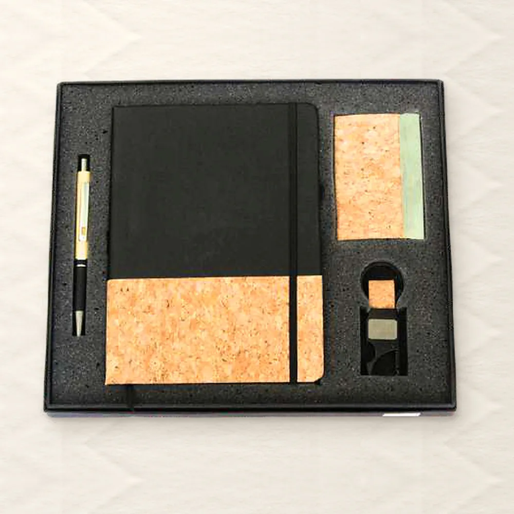 Corporate Gift Set — 4-piece, Bk/Bamboo (PIX-CS-4109)