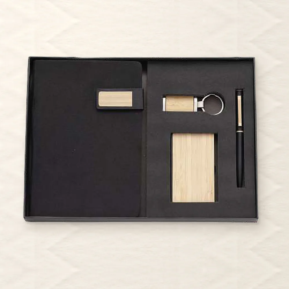 Corporate Gift Set — 4-piece, Black Bamboo (PIX-CS-4129)
