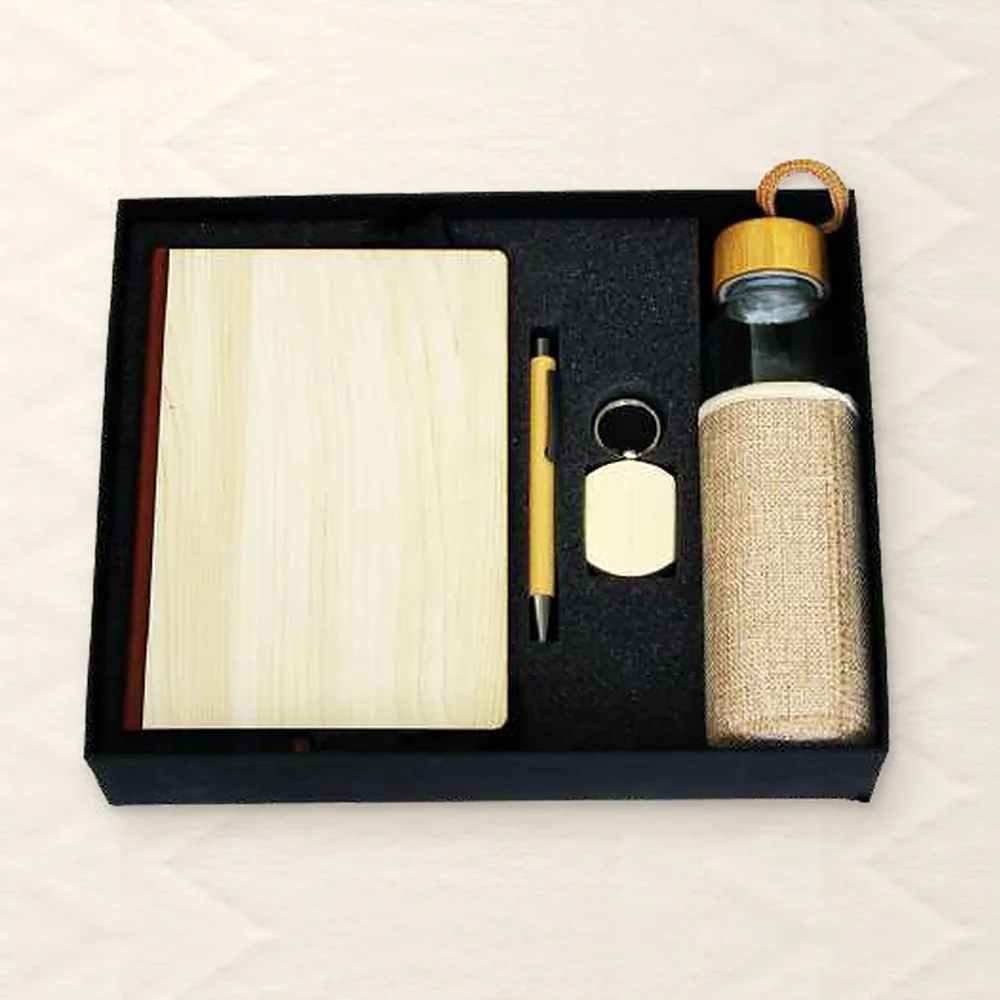 Corporate Gift Set — 4-piece Premium, Bamboo (PIX-CS-4214)