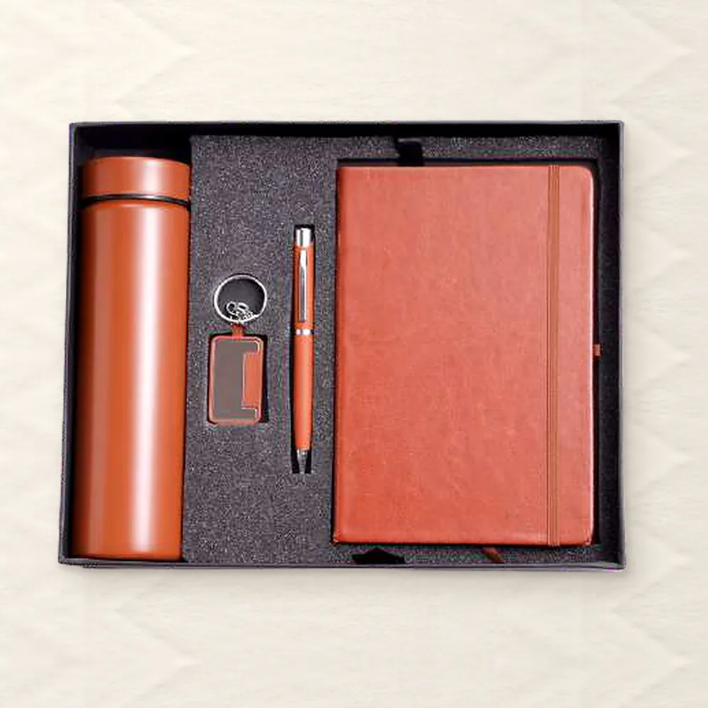 Corporate Gift Set — 4-piece Premium, Brown (PIX-CS-4215)