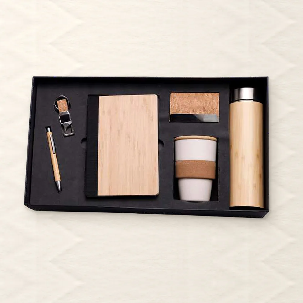 Corporate Gift Set — 6-piece Premium, Bamboo (PIX-CS-6110)