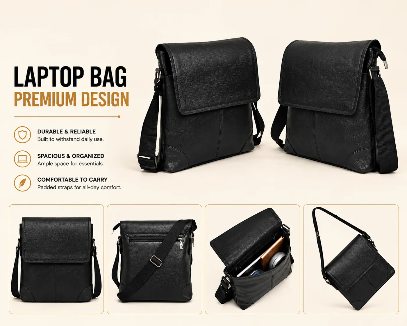 Laptop Bag — Flap Messenger