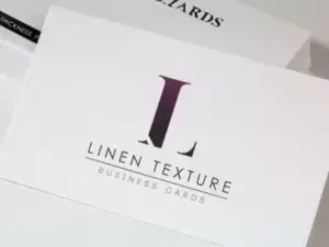 Texture Linen White Visiting Cards