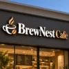 Acrylic LED lit letter cafe sign board with logo