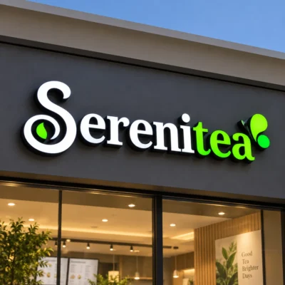 Acrylic LED lit letter shop sign board on shop front
