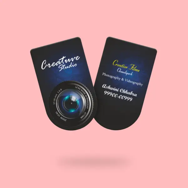 U shape business cards die-cut custom design Bangalore