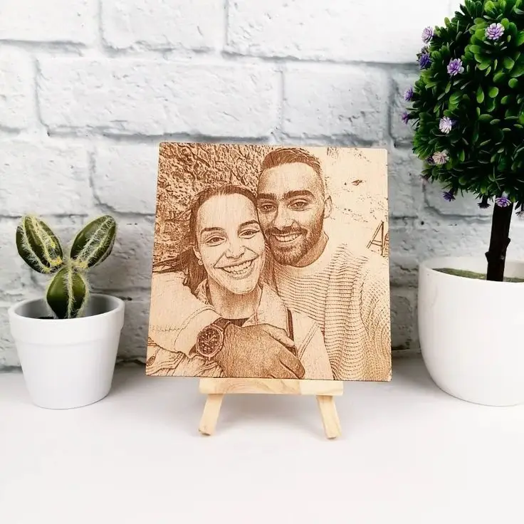 Wooden engraved  Photo Frame