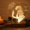 Photo Lamp Heart Shape With Name