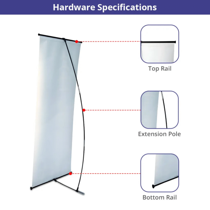 Aluminium L banner stands