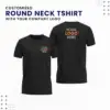 Custom Round Neck T-Shirts – Biowash Cotton-Black