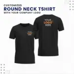 Custom Round Neck T-Shirts – Biowash Cotton-Black