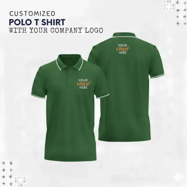 Custom Organic Polo T-Shirt with Tipping – Custom Apparel Printing Bangalore