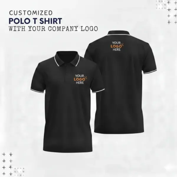 Custom Polo T-Shirts – AeroPiq Nano Poly-Black