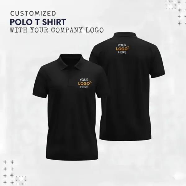 Custom Polo T-Shirts – AeroPiq Nano Poly-Black