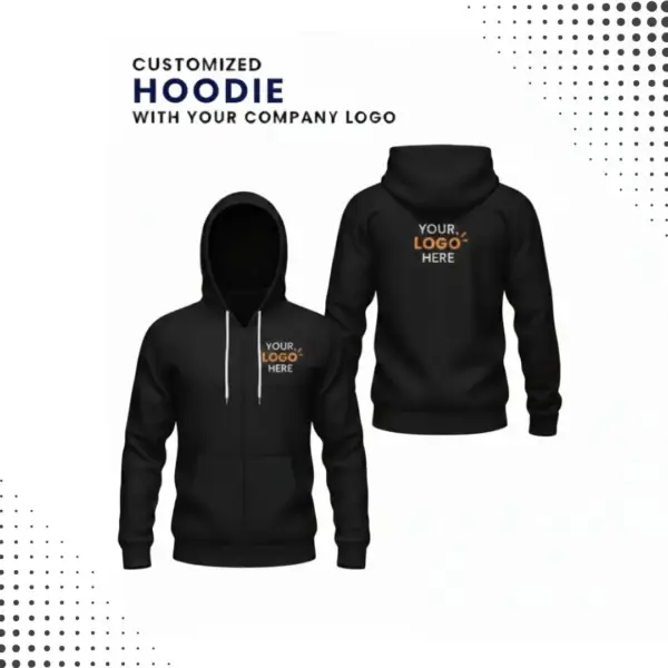 Custom UrbanHood Premium Zip Hoodie-Black