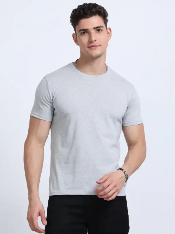 Printingly-Round-neck-Grey-Melange