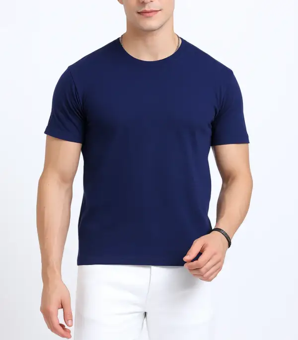 Printingly-Round-neck-Navy-Blue