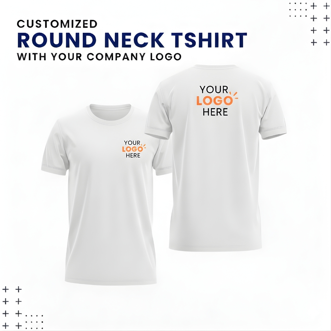 Custom Round Neck T-Shirts – Biowash Cotton-white