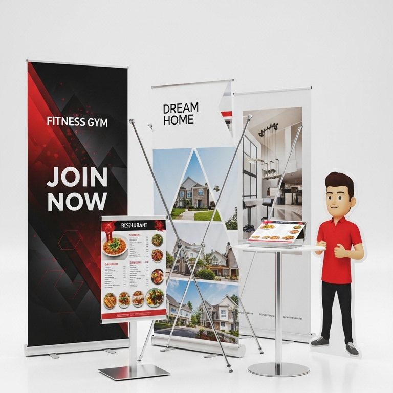 Custom X-stand banner printing Bangalore for events and exhibitions — Printigly