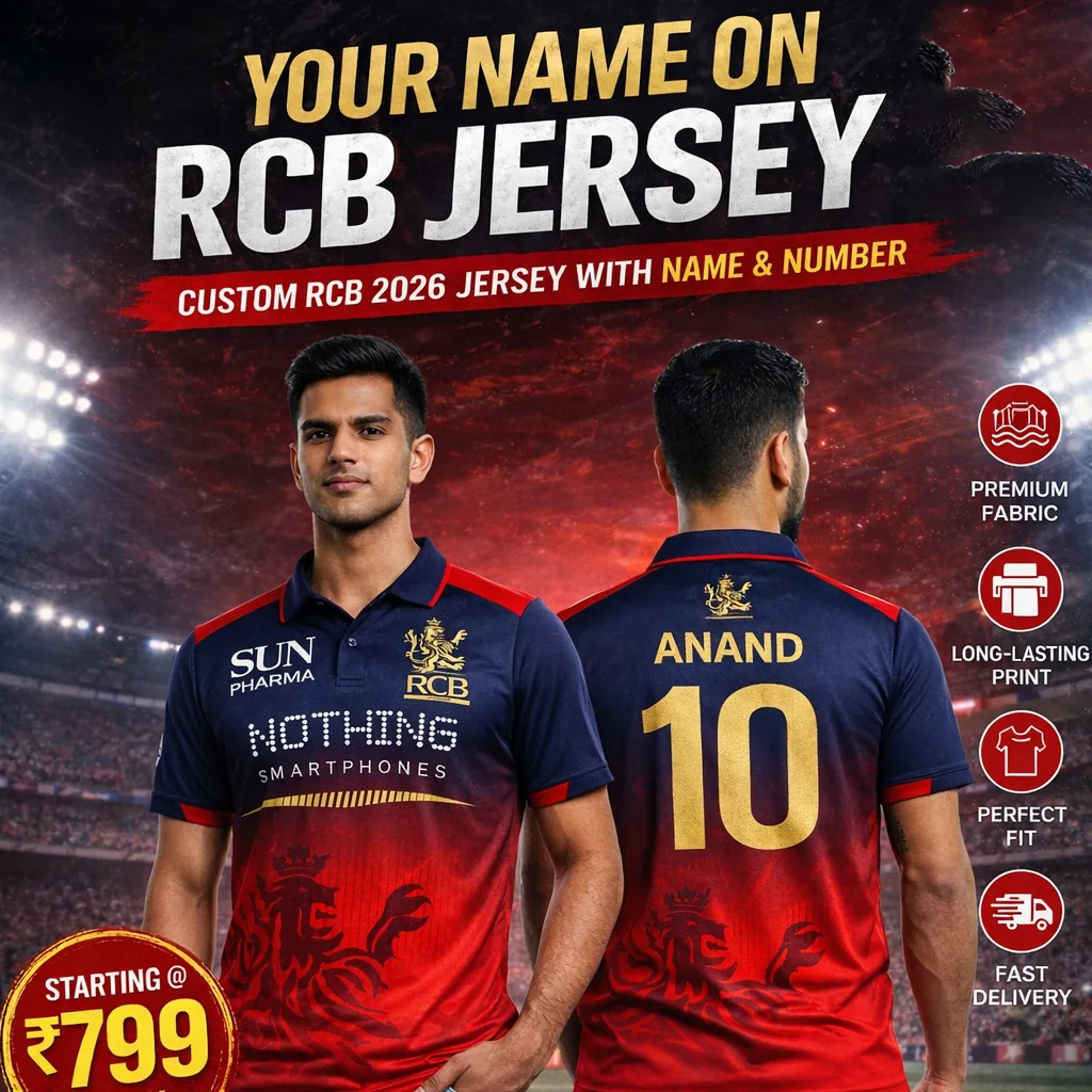 Custom RCB Jersey custom printing Bangalore