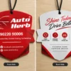 Autoherb custom-cut air freshener, front and back