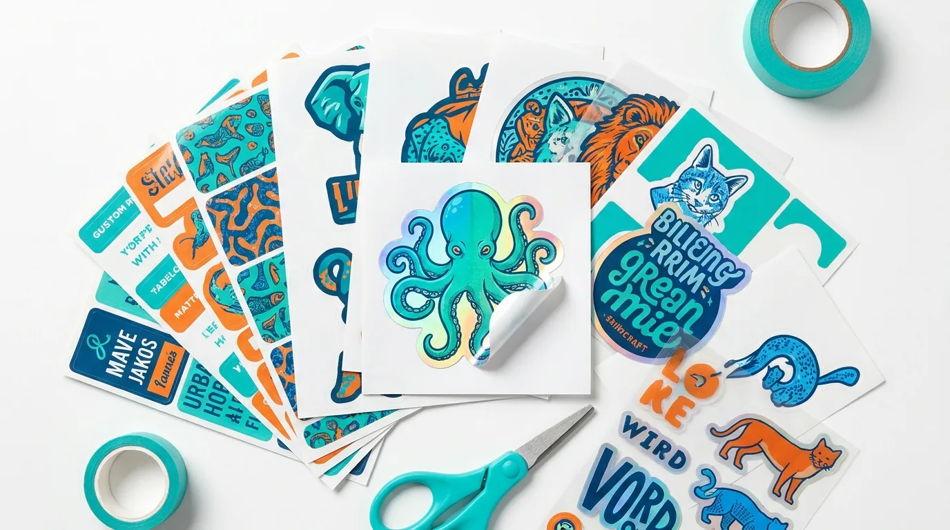 Custom die-cut and vinyl sticker printing in Bangalore | Printigly